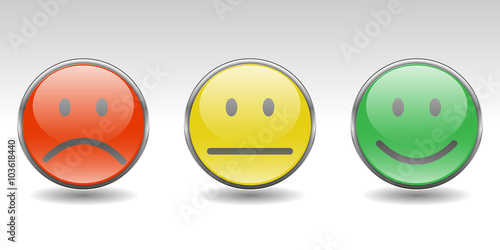 Bewertungs-System - Button-Set (Ampel-Smiley's)