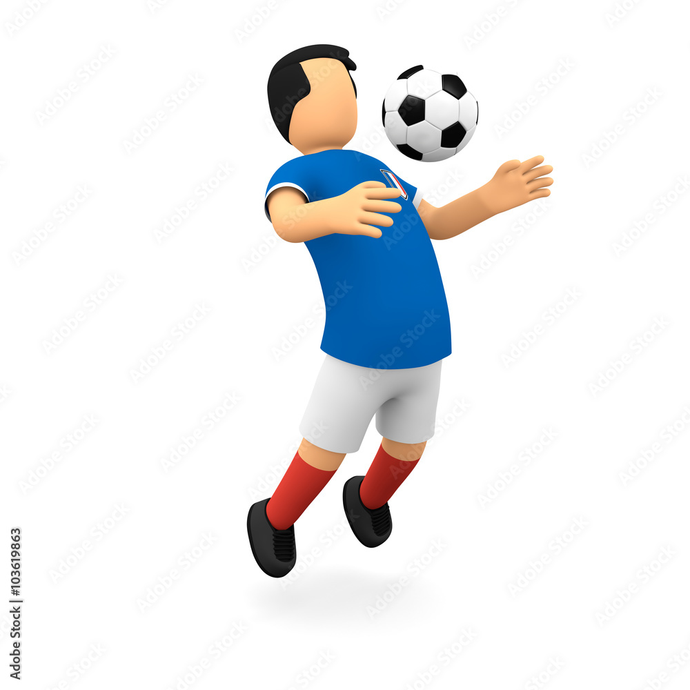 Französische Fußballer, Ball auf Brust