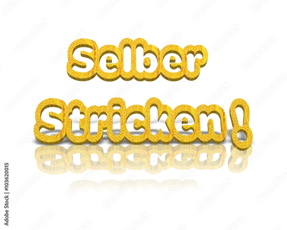 Fototapeta premium selber stricken 3d wort 