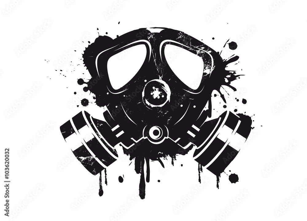 Naklejka premium Graffiti maski gazowej