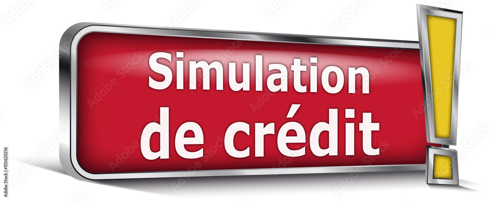 Simulation de crédit sur panneau rouge Simulation de crédit sur panneau rouge