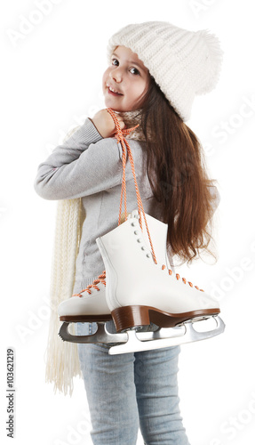 Little girl with skates in ...