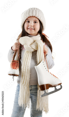 Little girl with skates in ...