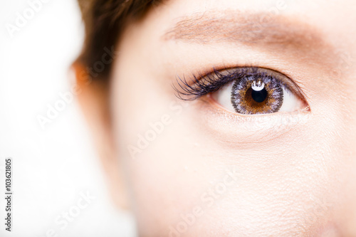 Fototapeta Naklejka Na Ścianę i Meble -  Closeup shot of young beautiful woman eyes