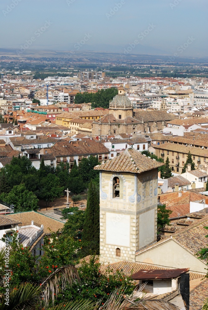 Granada city rooftops, Spain.