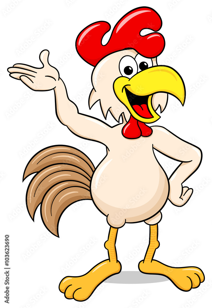 winkendes Cartoon Huhn vector de Stock | Adobe Stock