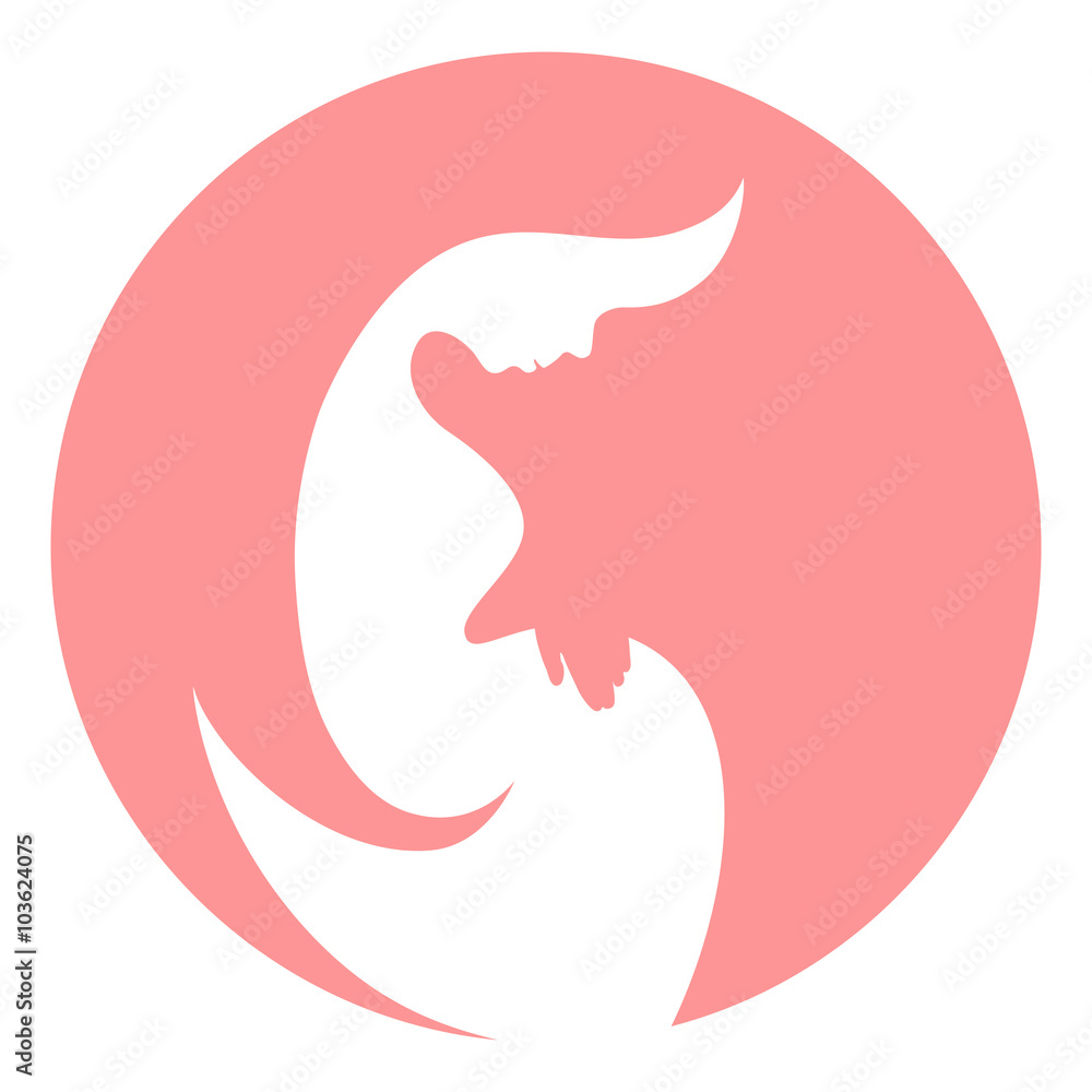 Pregnant woman, stylized vector symbol Pregnant woman, stylized vector symbol