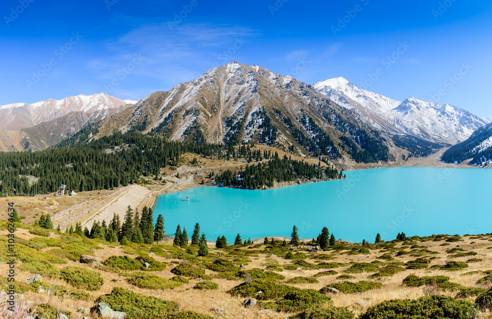 Big Almaty lake is a highland reservoir and natural landmark in Almaty, Kazakhstan.