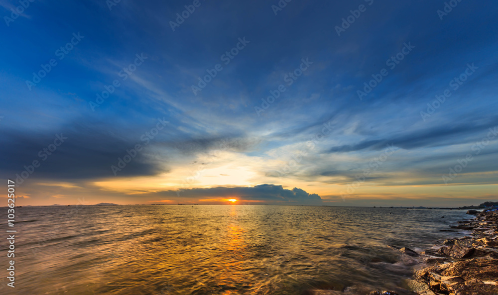 Sunset of seascape
