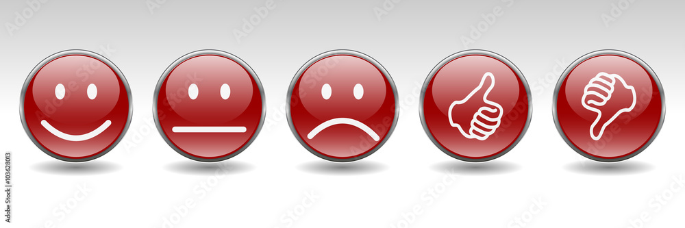 Fototapeta premium Bewertungs-System - Button-Set (in Rot)