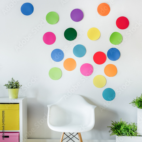 Canvastavla Picture of cozy colorful room for children