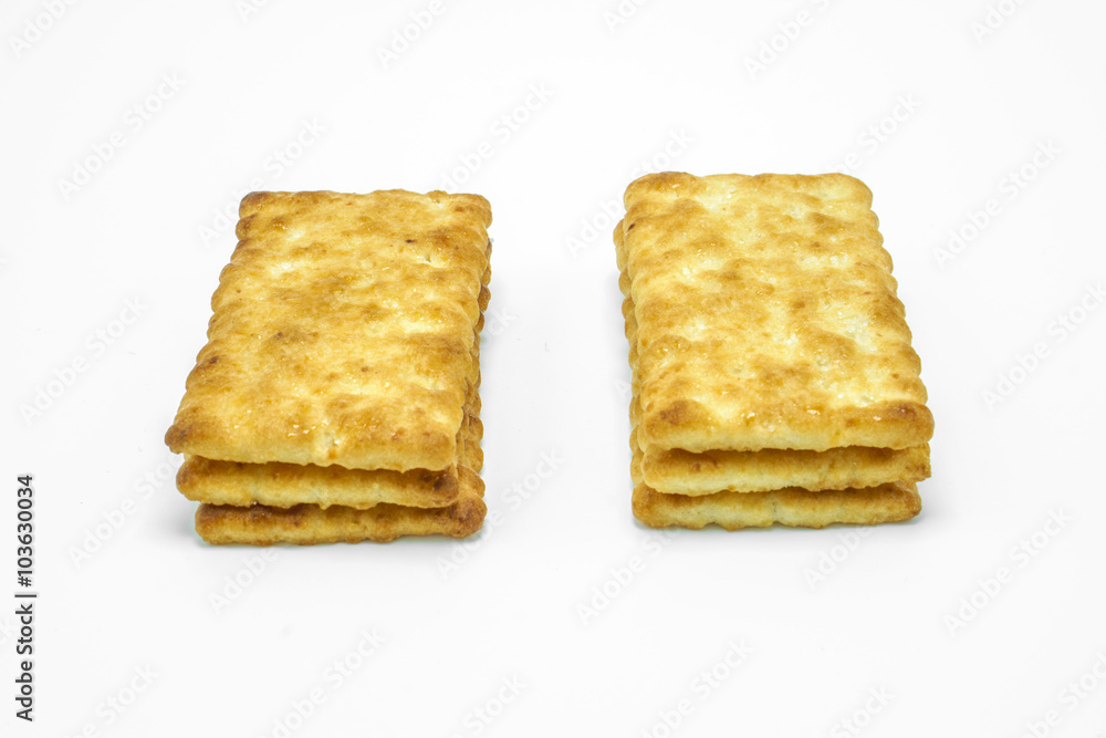 Sugar crackers biscuit on white background Sugar crackers biscuit on white background