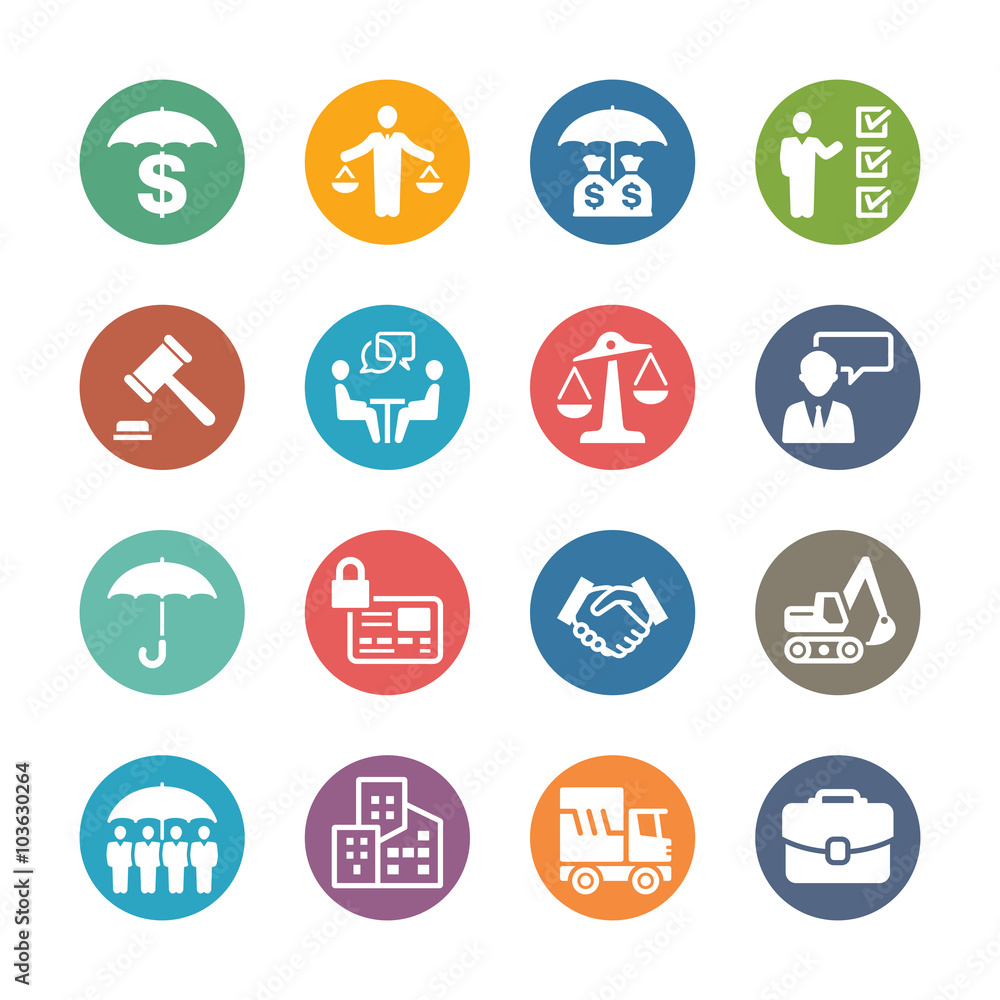 Business Insurance Icons - Dot Series Business Insurance Icons - Dot Series