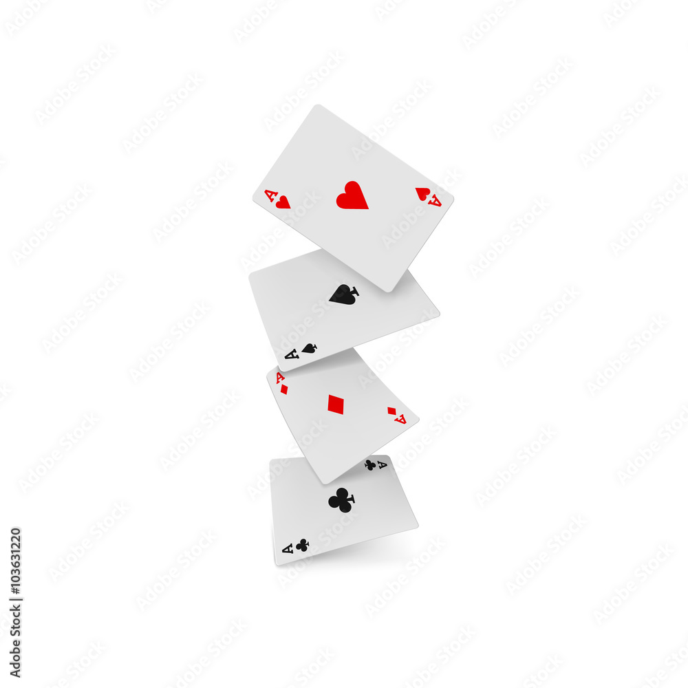 Four aces playing cards icon, realistic style Four aces playing cards icon, realistic style