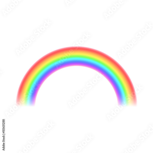 Rainbow icon, realistic style 