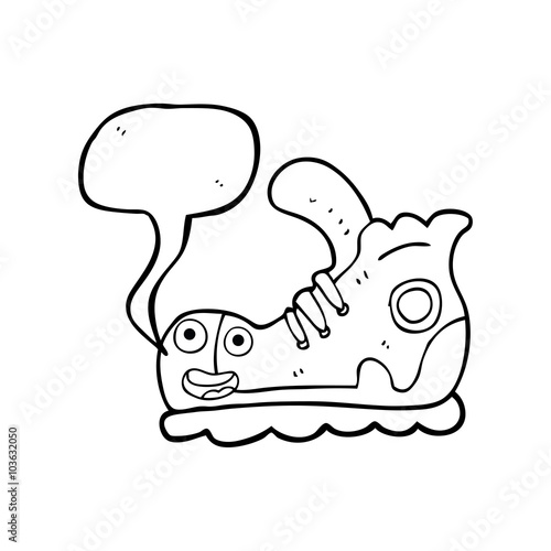 speech bubble cartoon sneaker