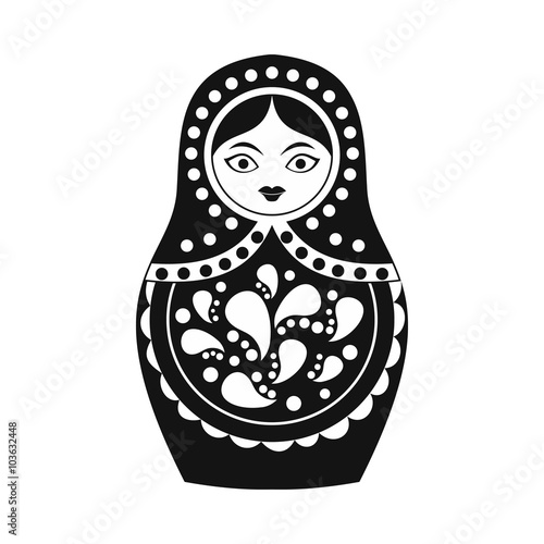 Russian matryoshka icon, simple style photo