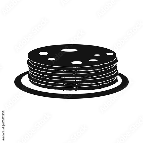 Roasted pancakes icon, simple style 