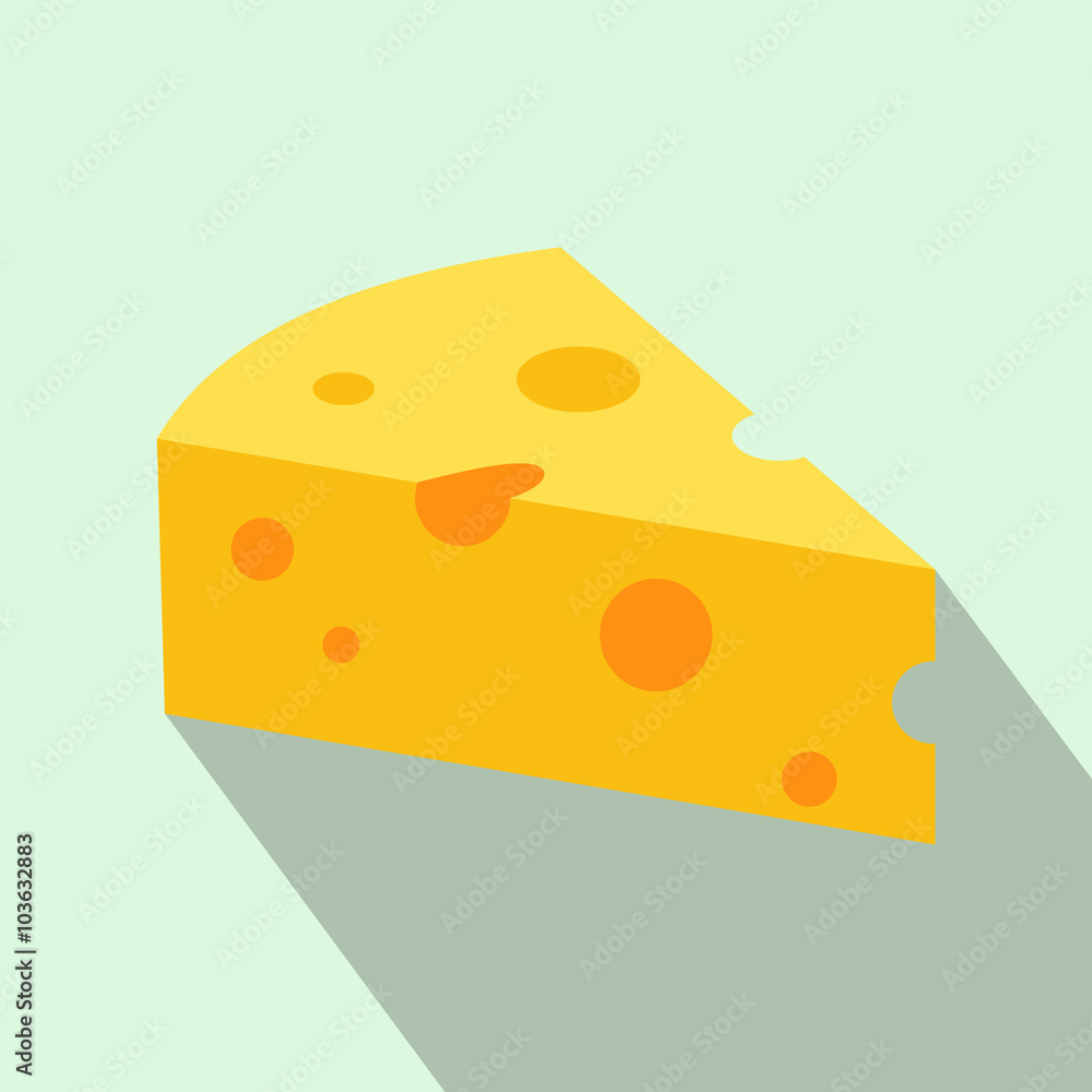 French cheese icon, flat style French cheese icon, flat style