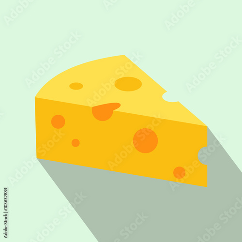French cheese icon, flat style