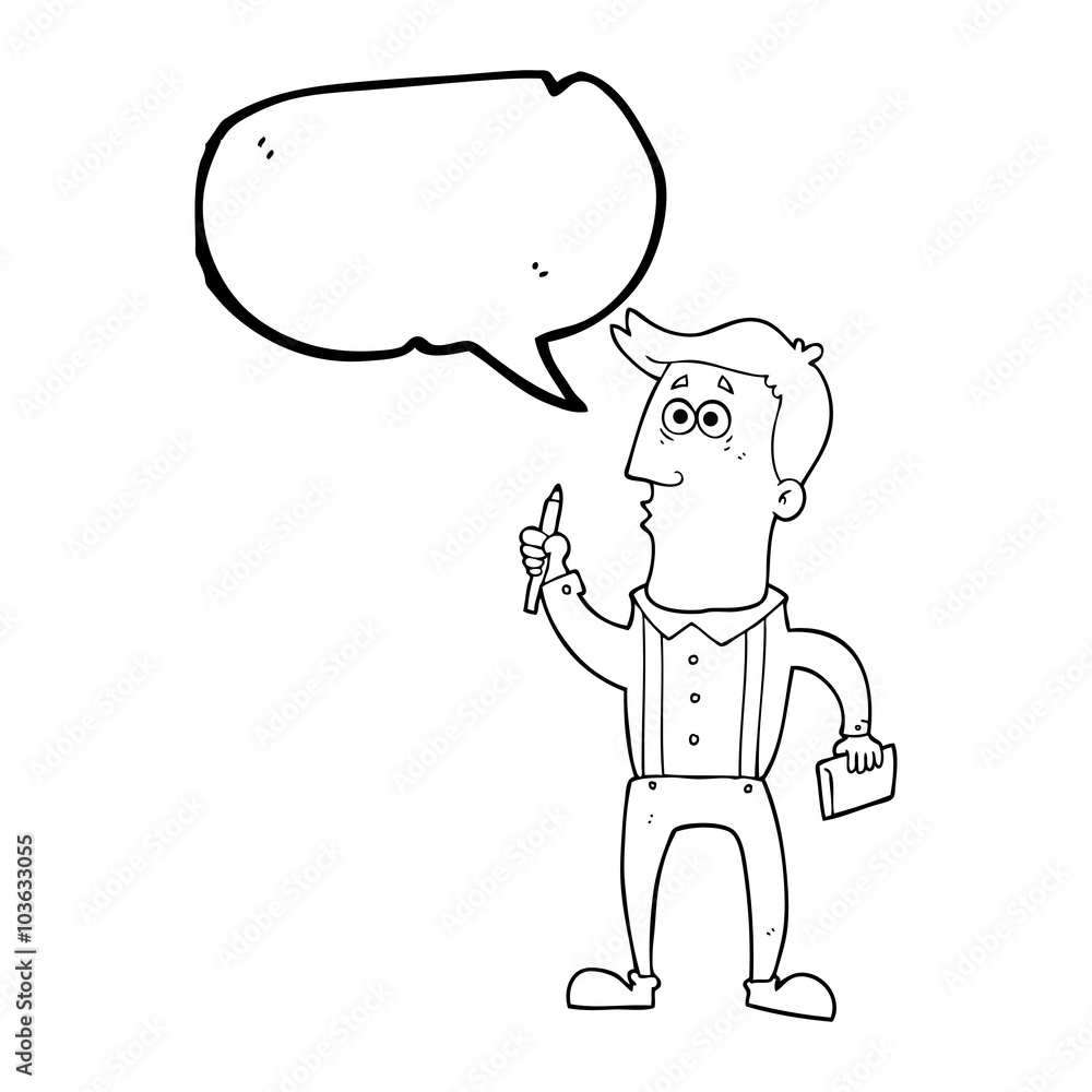 speech bubble cartoon man with notebook speech bubble cartoon man with notebook