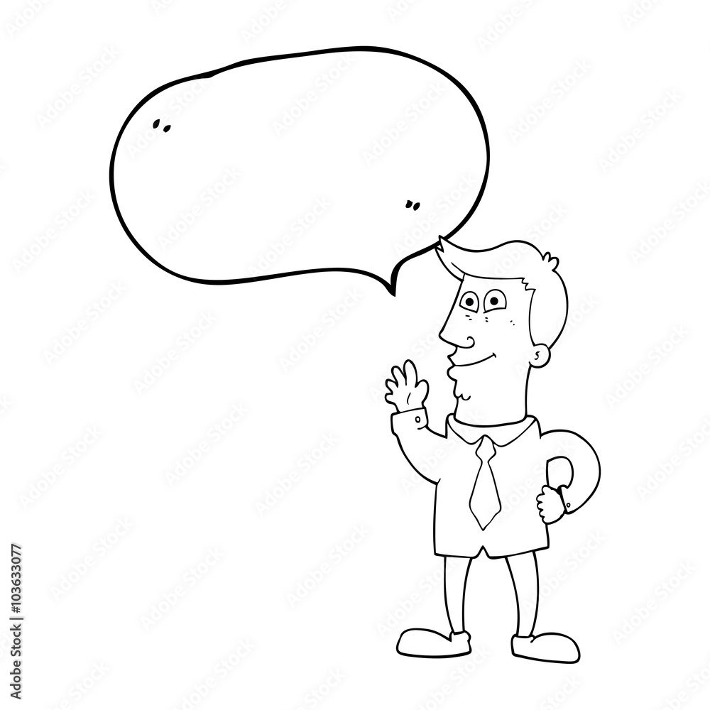 speech bubble cartoon waving man speech bubble cartoon waving man