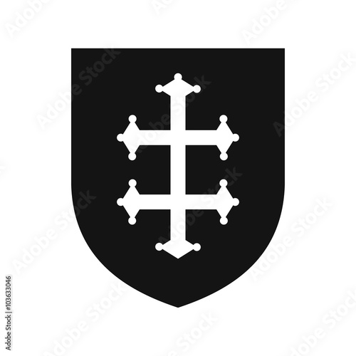 Heraldic cross of France on a shield icon