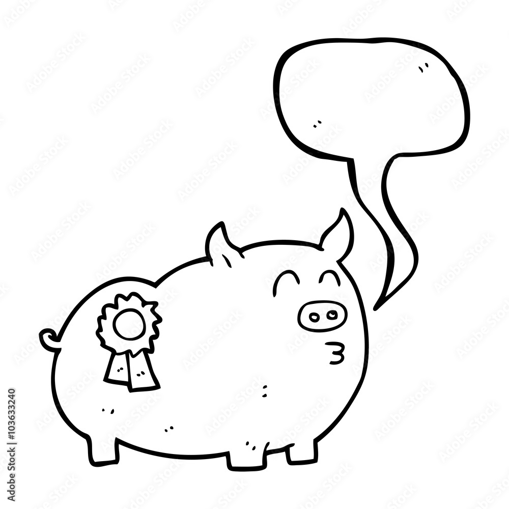 speech bubble cartoon prize winning pig speech bubble cartoon prize winning pig