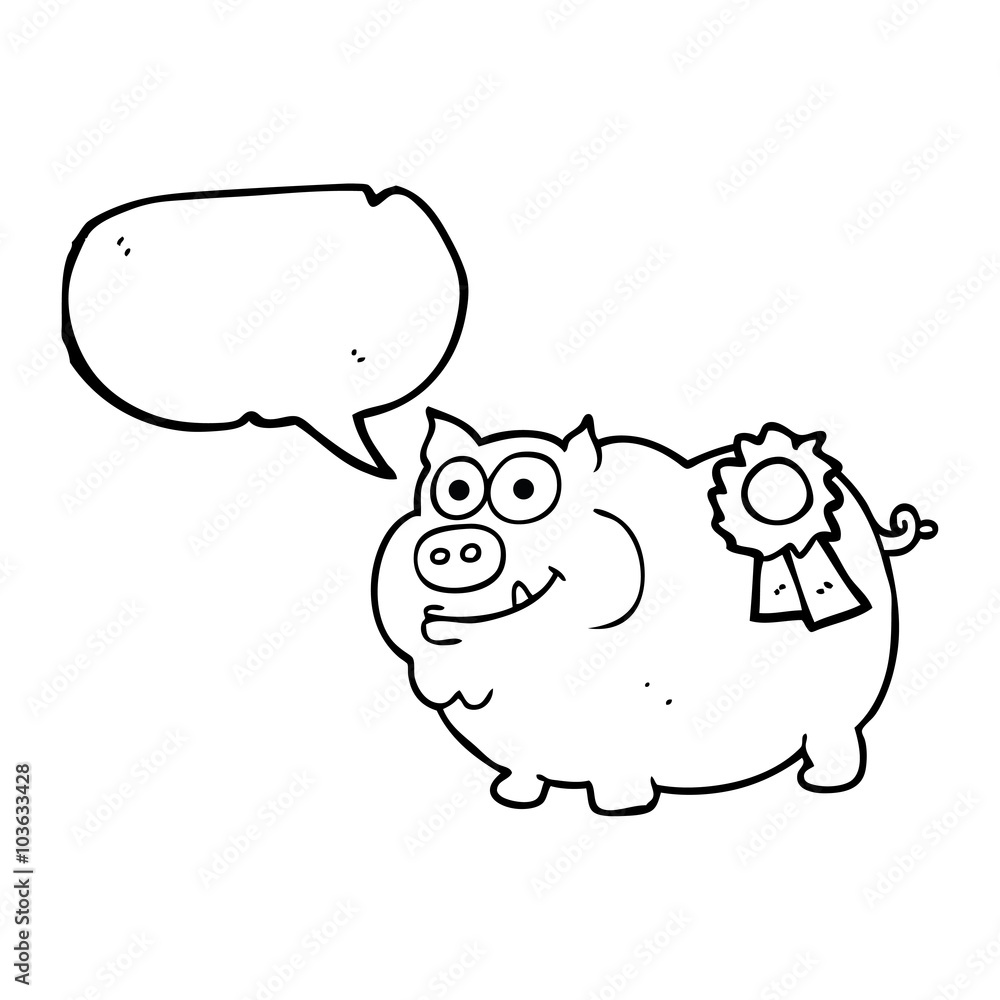 speech bubble cartoon prize winning pig speech bubble cartoon prize winning pig