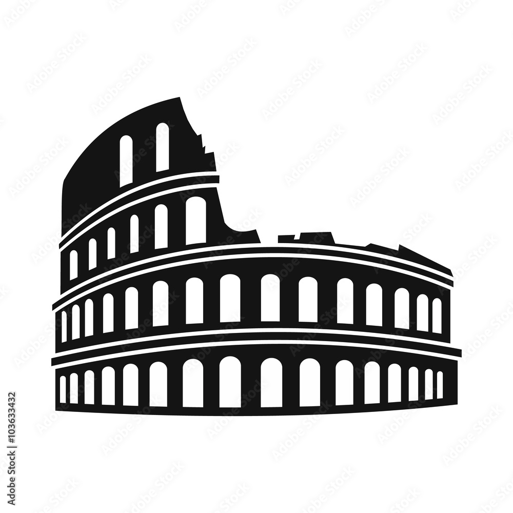 Roman Colosseum icon, simple style 
