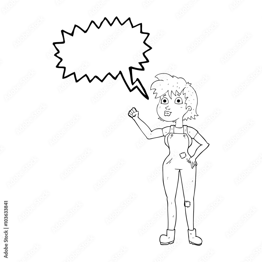 speech bubble cartoon confident farmer woman speech bubble cartoon confident farmer woman