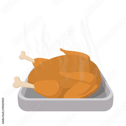 Roasted turkey cartoon icon