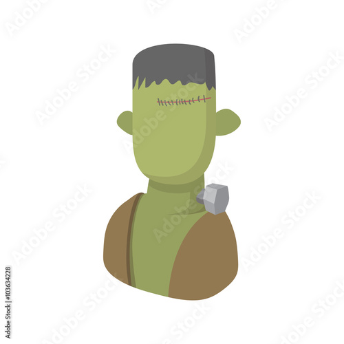 Zombie icon, cartoon style