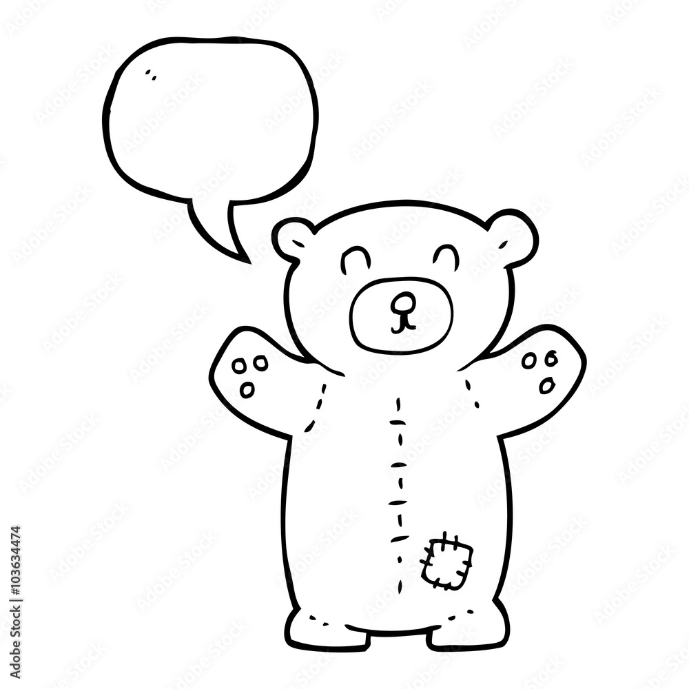 Obraz premium speech bubble cartoon teddy bear