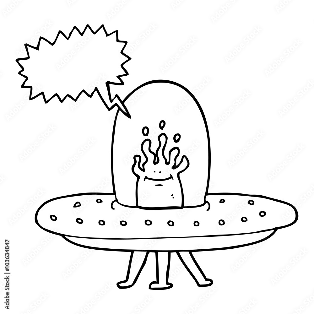speech bubble cartoon flying saucer speech bubble cartoon flying saucer