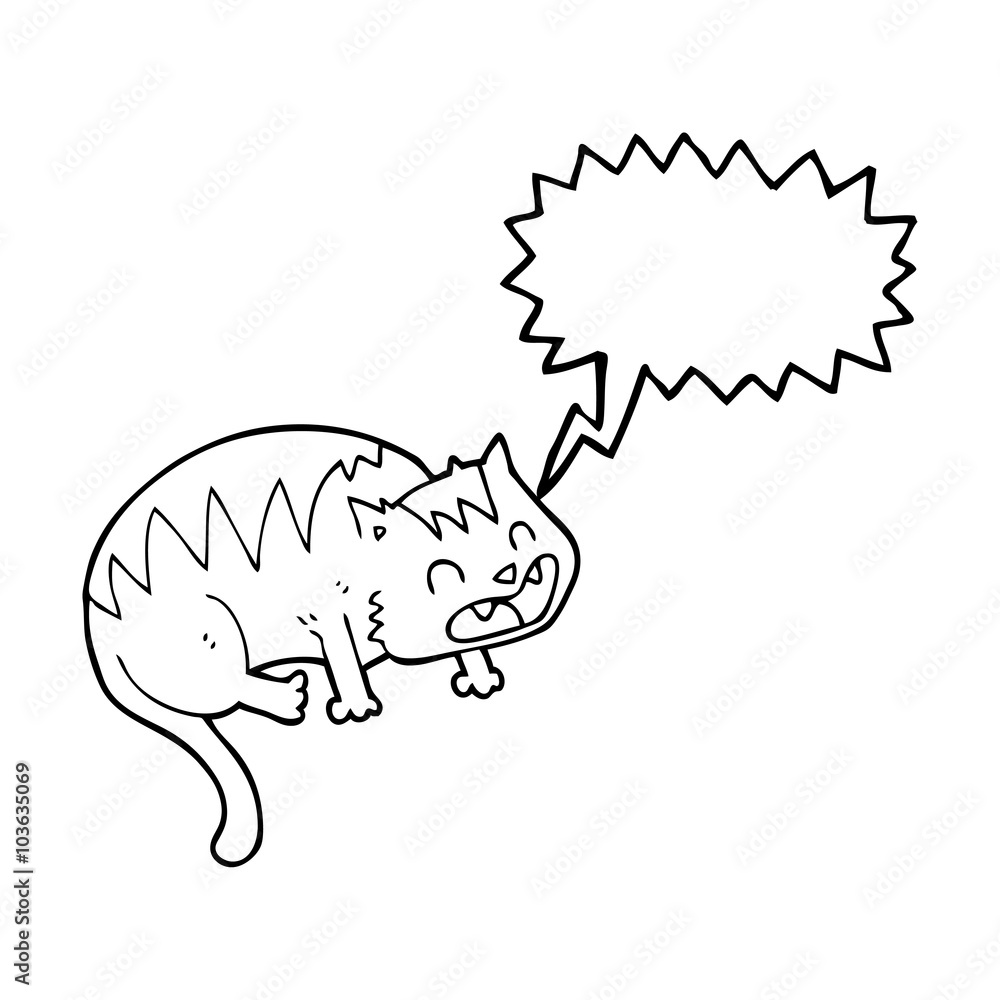 Fototapeta premium speech bubble cartoon cat