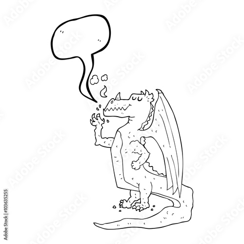 speech bubble cartoon happy dragon