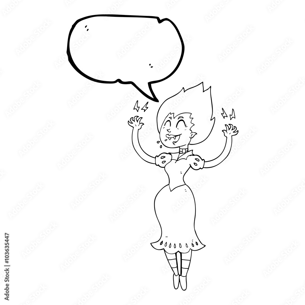 speech bubble cartoon vampire girl speech bubble cartoon vampire girl