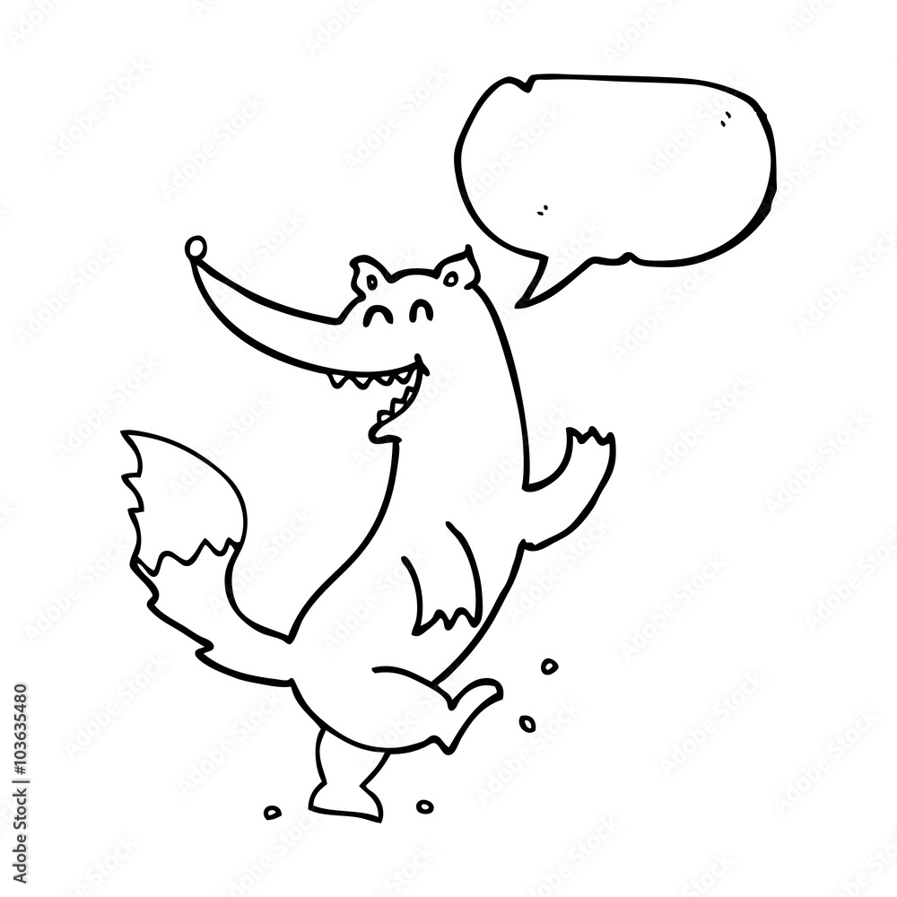 speech bubble cartoon happy wolf dancing speech bubble cartoon happy wolf dancing