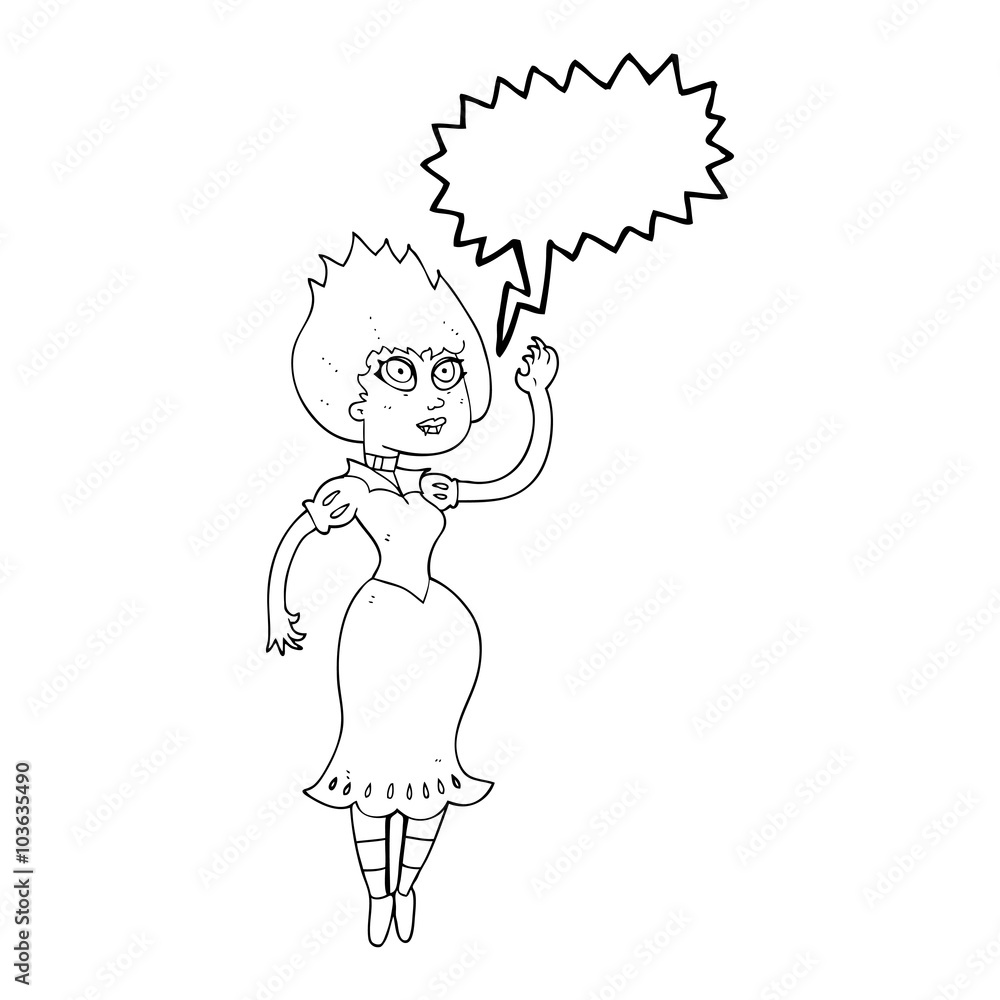 speech bubble cartoon vampire girl waving speech bubble cartoon vampire girl waving
