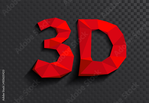 illustration of 3D word written