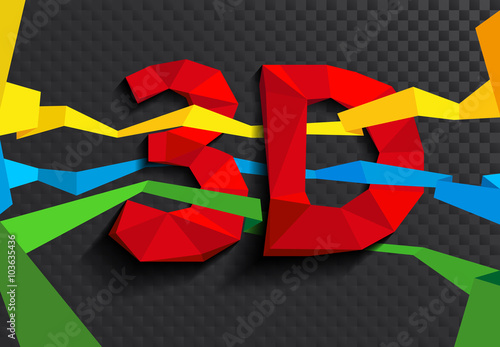 illustration of 3D word written