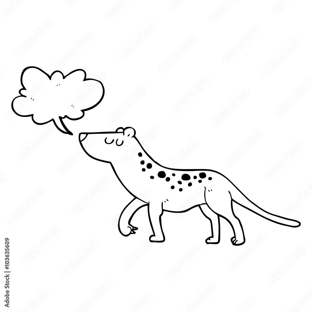 Fototapeta premium speech bubble cartoon leopard