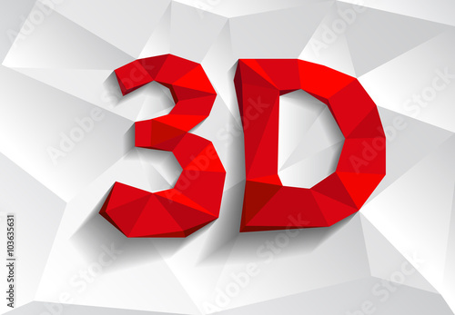 illustration of 3D word