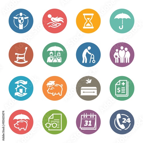  Life Insurance Icons - Dot Series