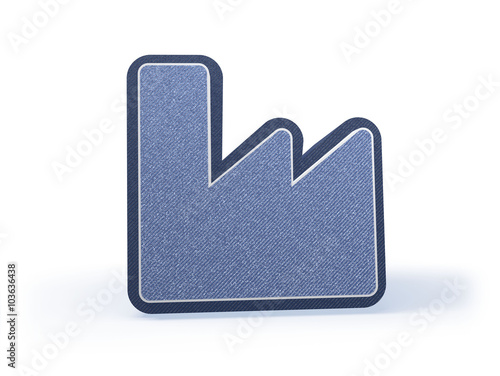 Fabric Shopping Icon in blueish denim look photo