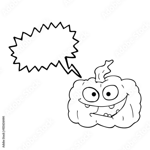 speech bubble cartoon pumpkin photo