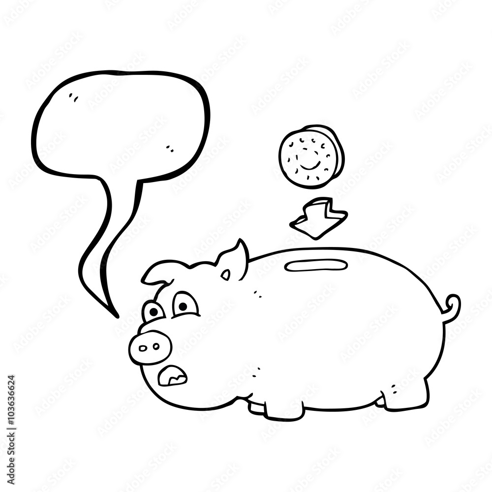 speech bubble cartoon piggy bank speech bubble cartoon piggy bank