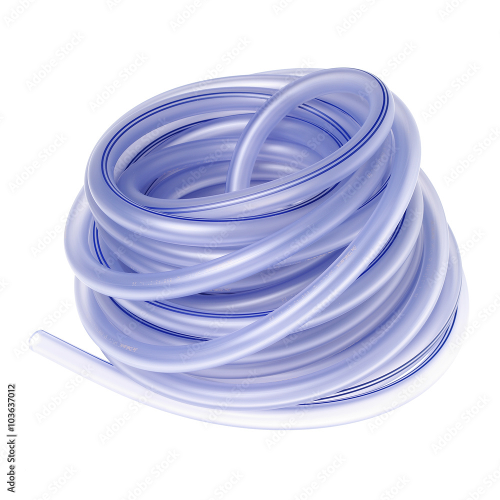 Garden hose in a circle isolated on white