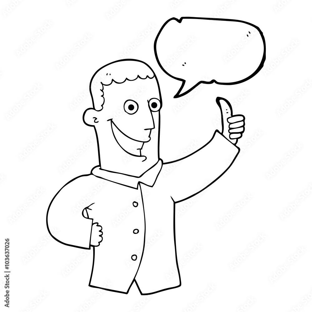 speech bubble cartoon man giving approval speech bubble cartoon man giving approval
